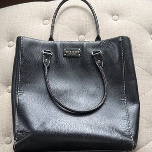 kate spade Black Pebble Leather Tote with Dual Top Handles
